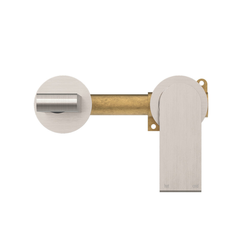 Nero Bianca Wall Basin/Bath Mixer set Brushed Nickel