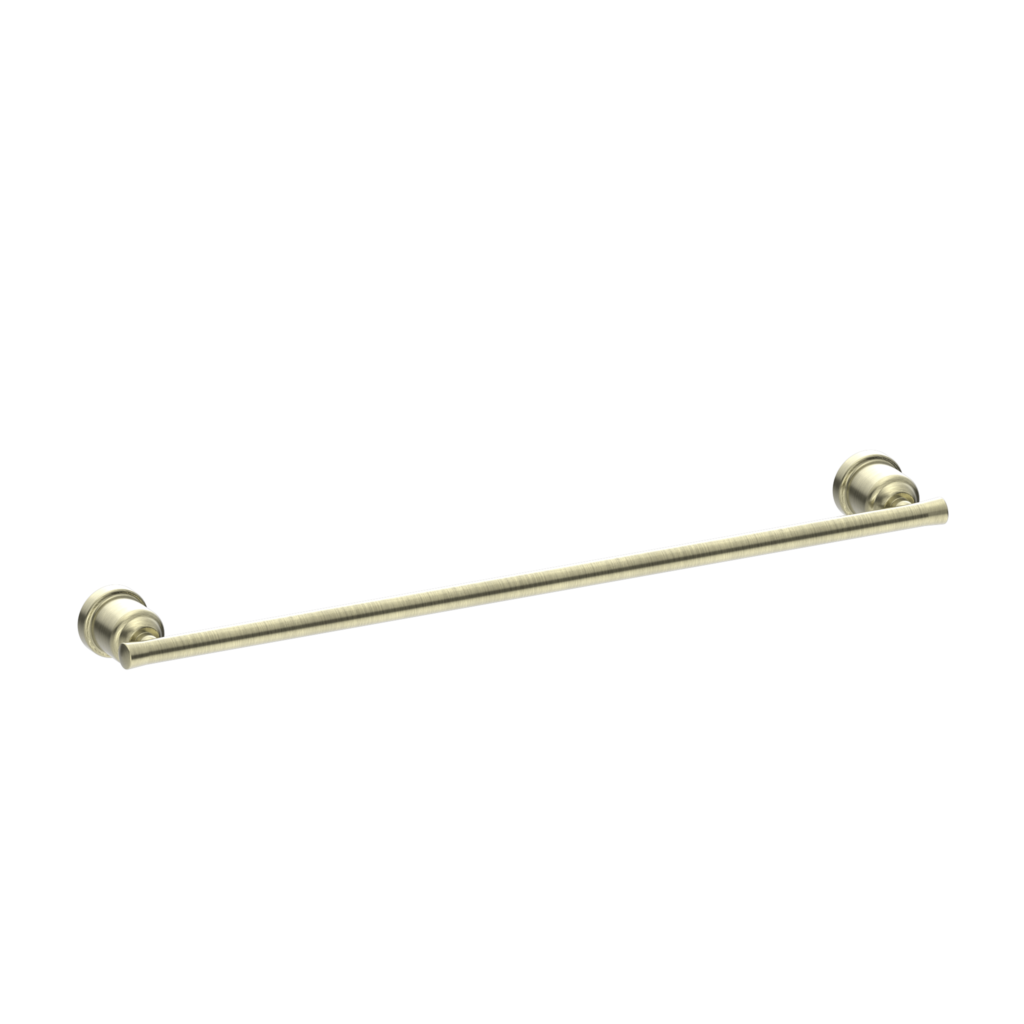 Nero York Single Towel Rail 600mm Aged Brass