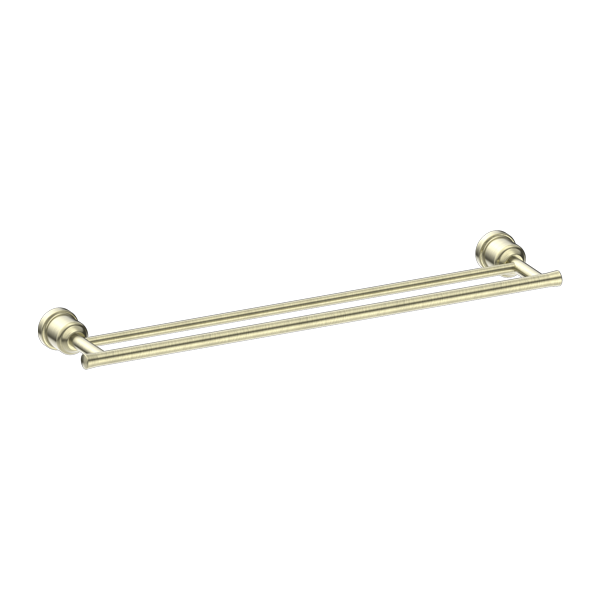 Nero York Double Towel Rail 600mm Aged Brass