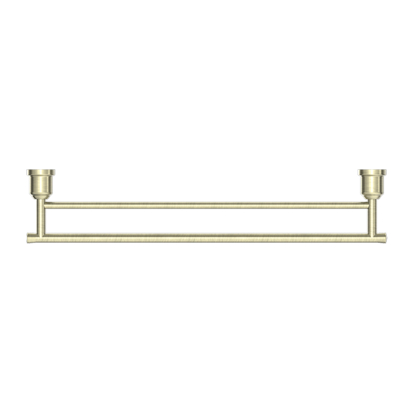Nero York Double Towel Rail 600mm Aged Brass