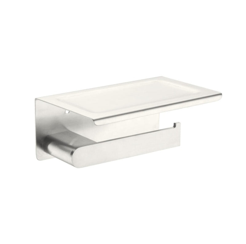 Nero Bianca Toilet Roll Holder With Phone Holder Brushed Nickel