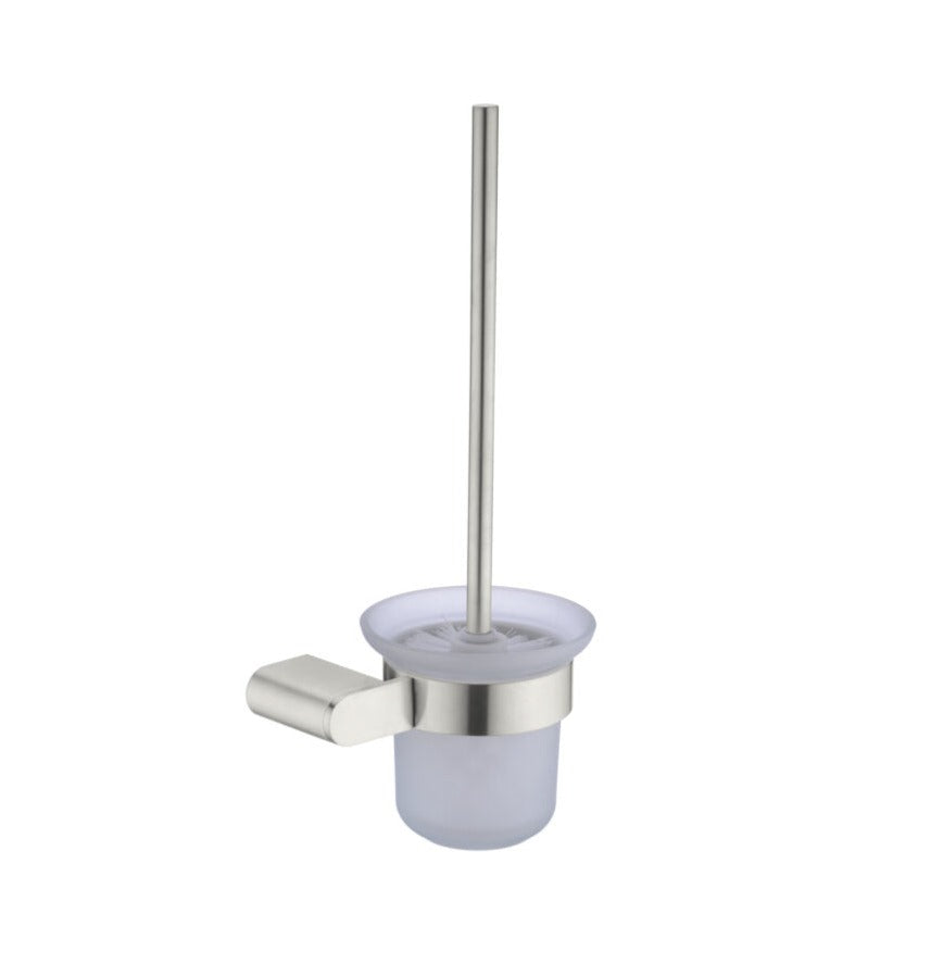 Nero Bianca Toilet Brush Holder Brushed Nickel