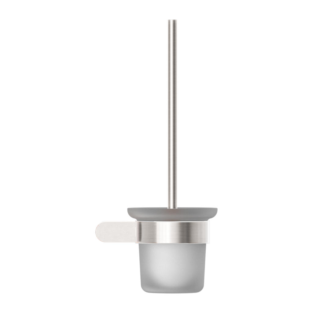 Nero Bianca Toilet Brush Holder Brushed Nickel