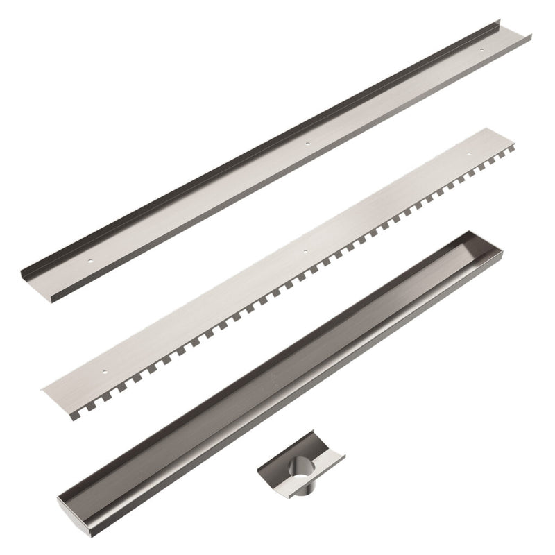 Nero Tile Insert 900mm Brushed Nickel