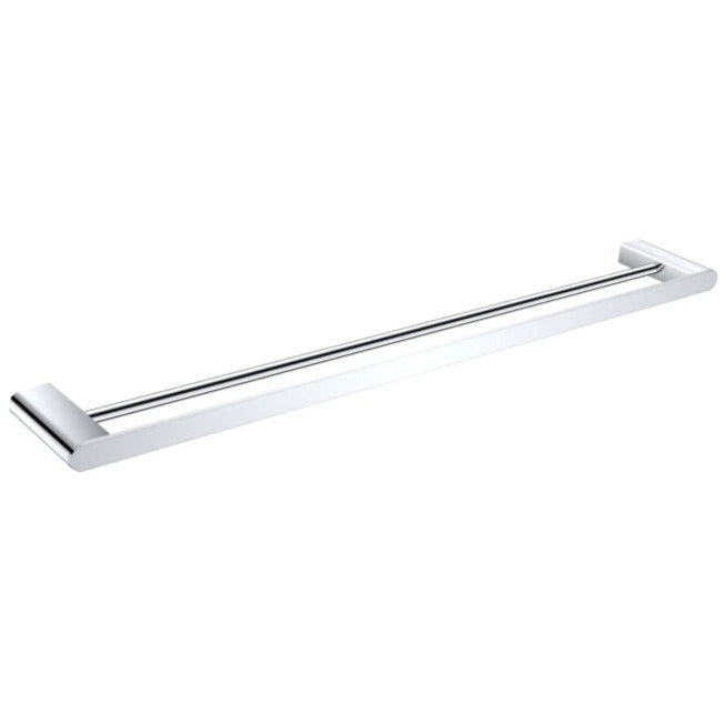 A 800mm long chrome double towel rail from Nero's Bianca collection.