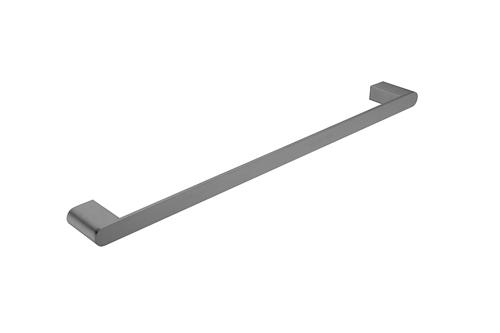A Gunmetal single towel rail with a sleek, contemporary design, suitable for modern bathrooms.