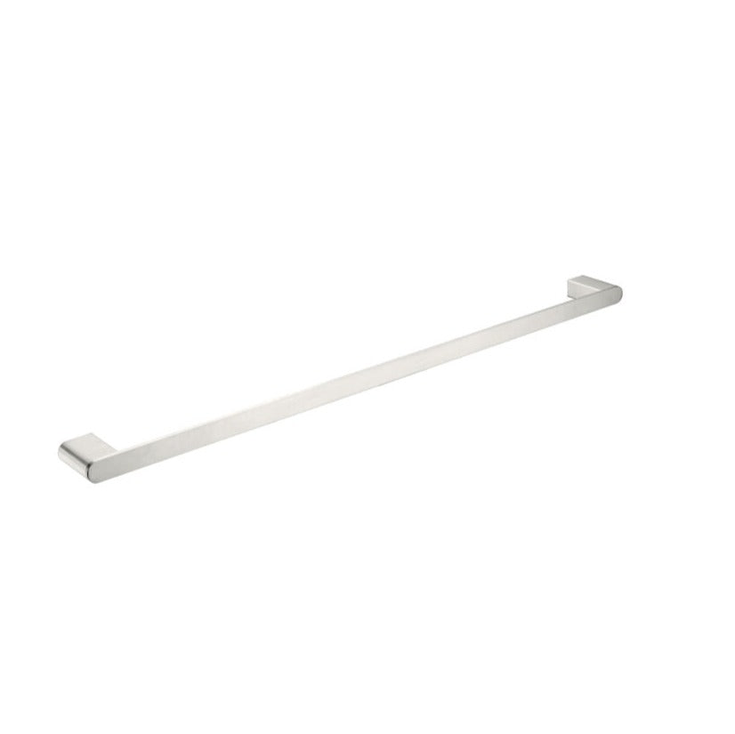 A single towel rail with a brushed nickel finish, 800mm in length, from Nero's Bianca collection.
