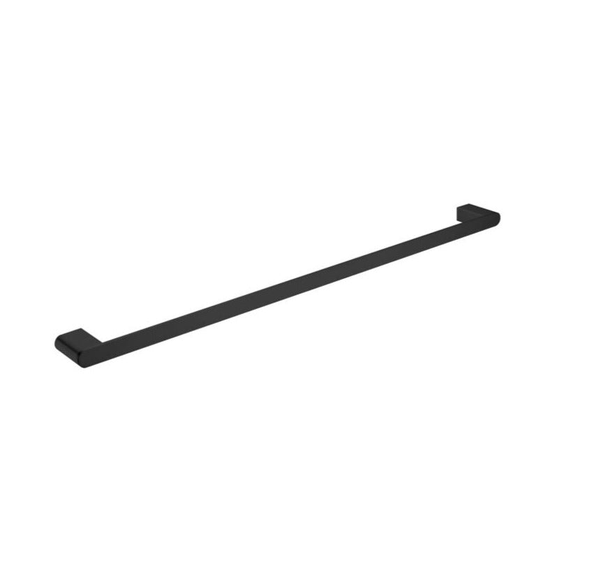 A single towel rail with a matte black finish, 800mm in length, from Nero's Bianca collection.