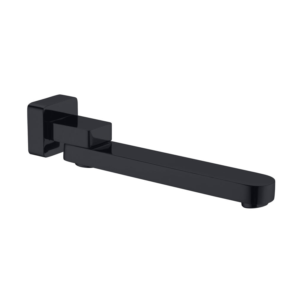 soft square nero bianca matte black bathroom bathtub swivel spout