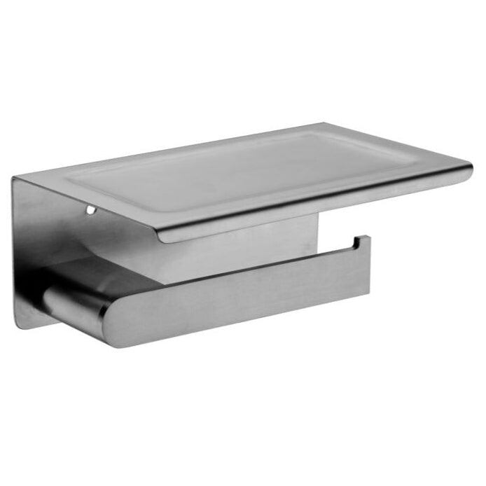 gunmetal toilet roll paper holder with phone rest