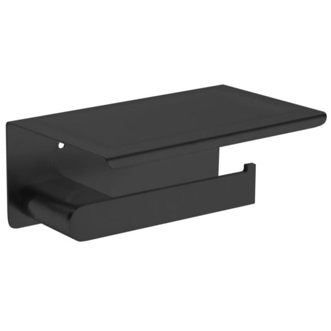 Matte black Toilet paper holder with phone rest 