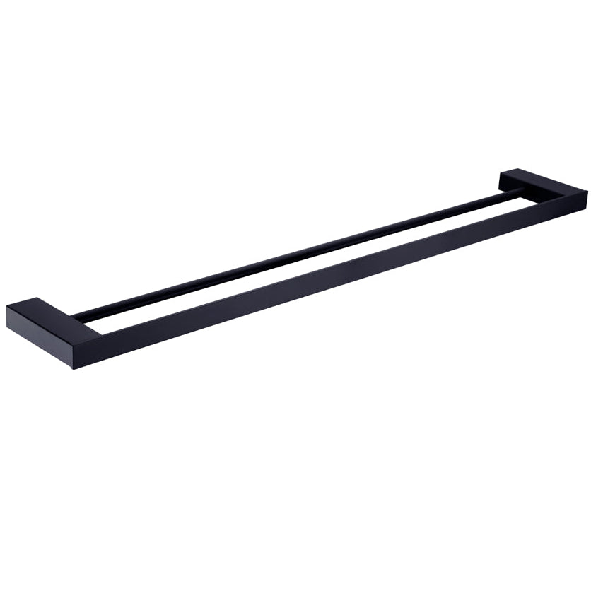 600mm Matte bathroom double towel rail square design with round centre barack
