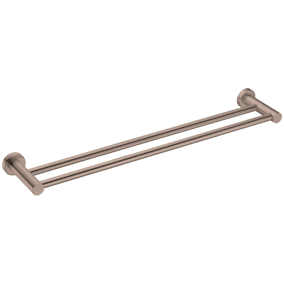 600mm brushed bronze double towel rail