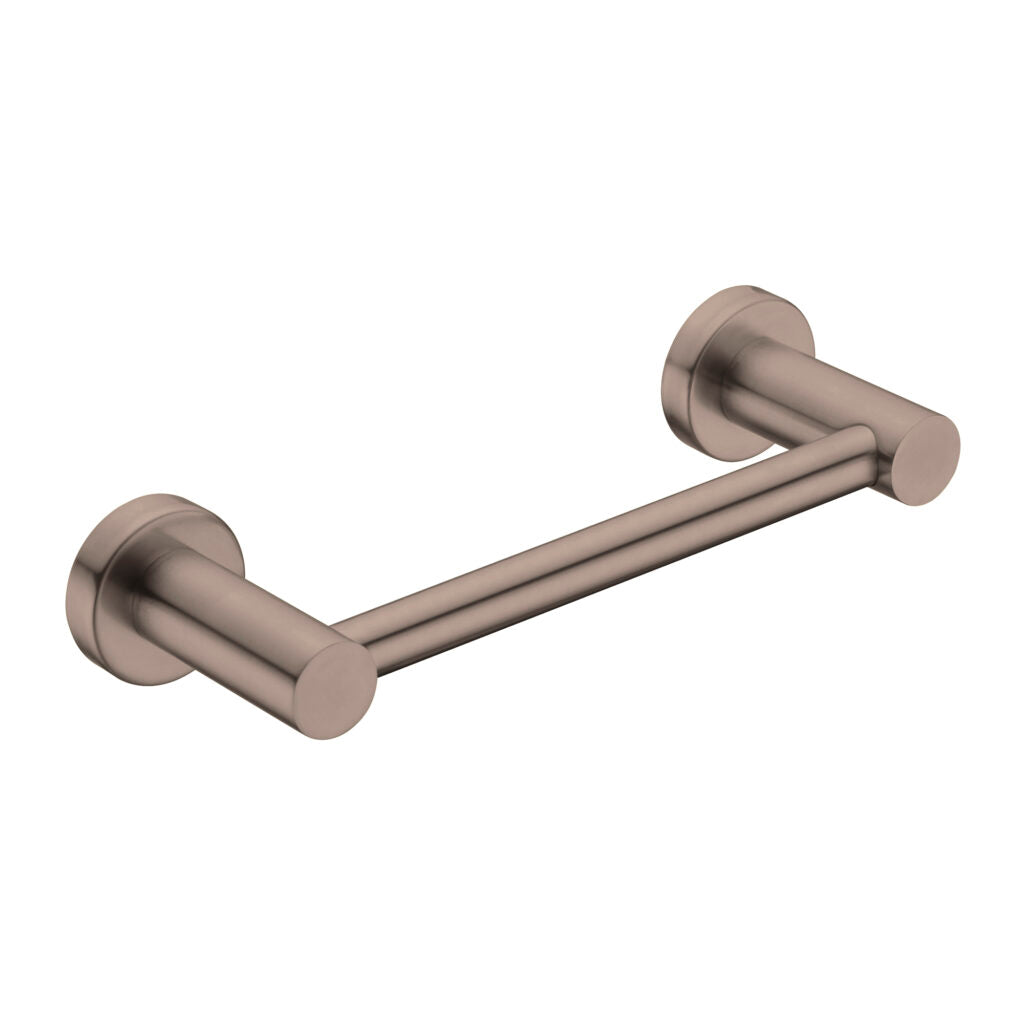 elegant brushed bronze round hand towel rail