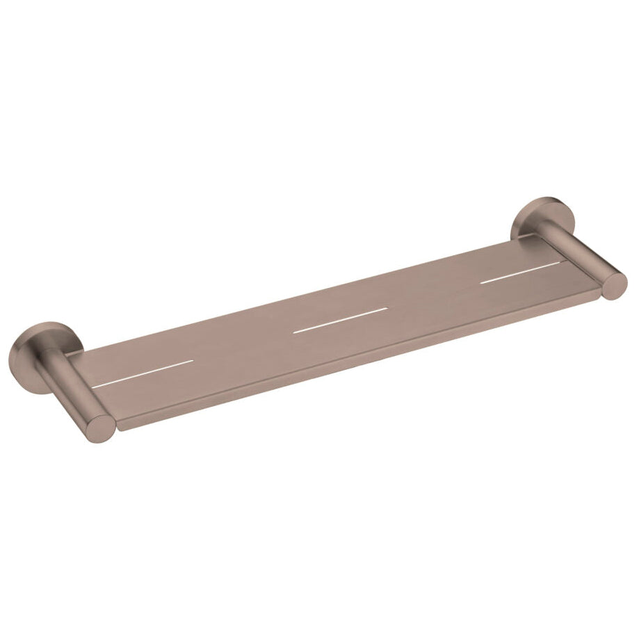 A Brushed Bronze shower shelf with a minimalist design from the brand Nero.