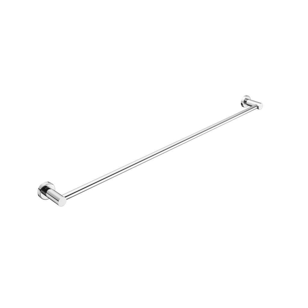 A single towel rail with a chrome finish, 800mm in length, branded by Nero.