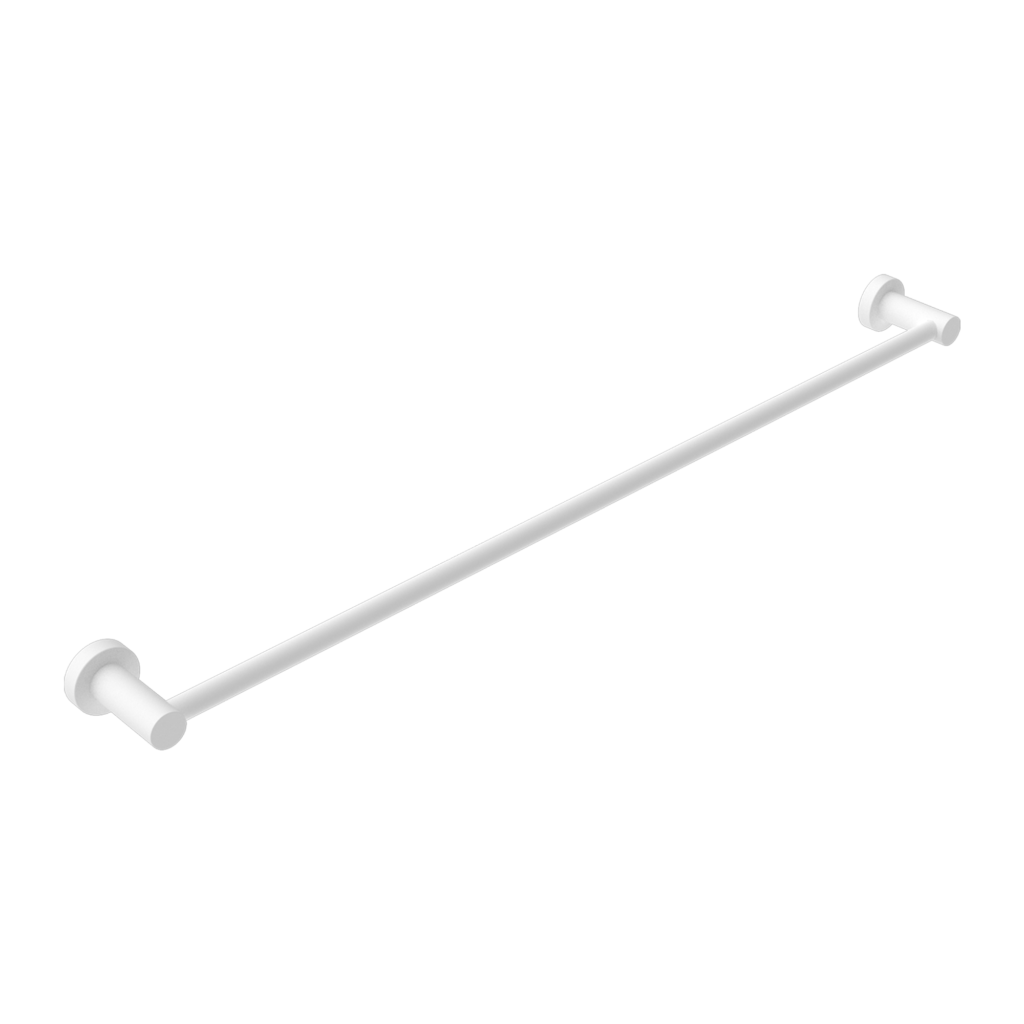 Matte white 800mm bathroom single towel rail