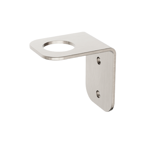 Brushed nickel wall mount soap bottle holder