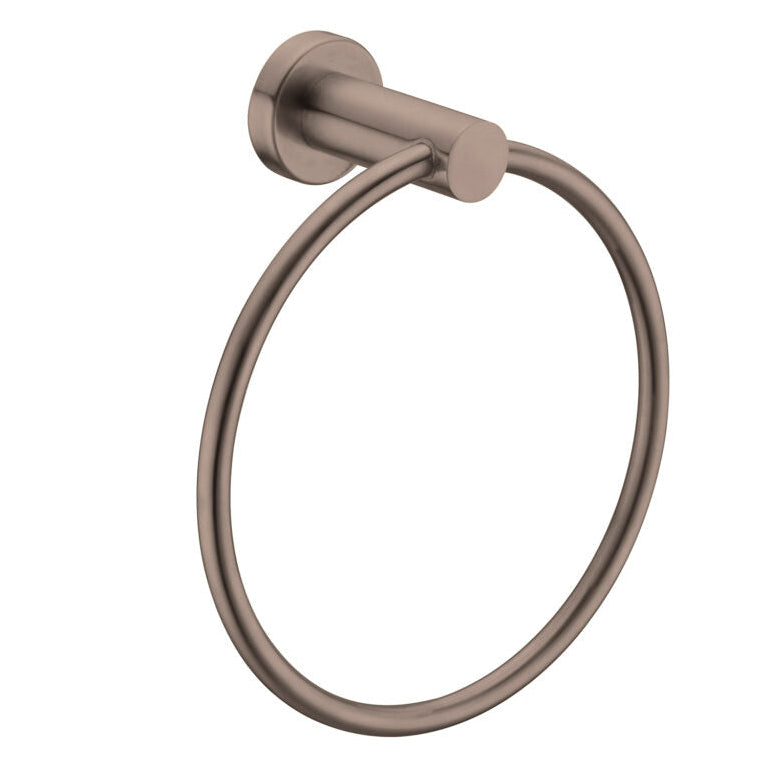 brushed bronze vanity hand towel ring 
