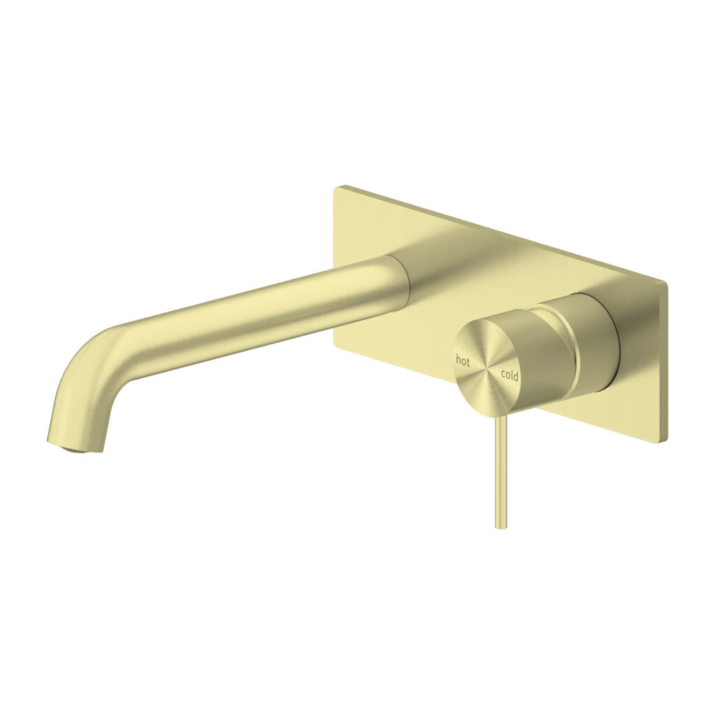 bath wall mixer taps with backplate and pin handle