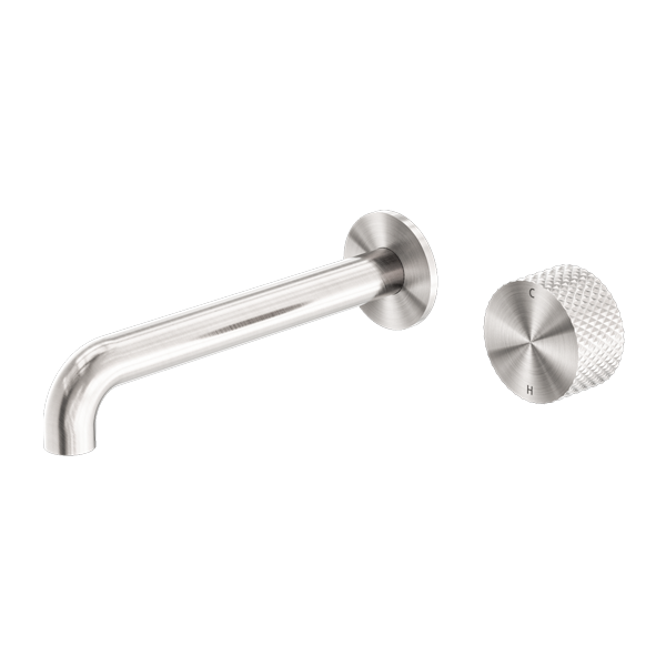 nero opal collection progressive wall basin mixer set brushed nickel