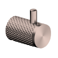 A gold-colored brushed Bronze robe hook with a knurled surface, designed for hanging bathrobe.