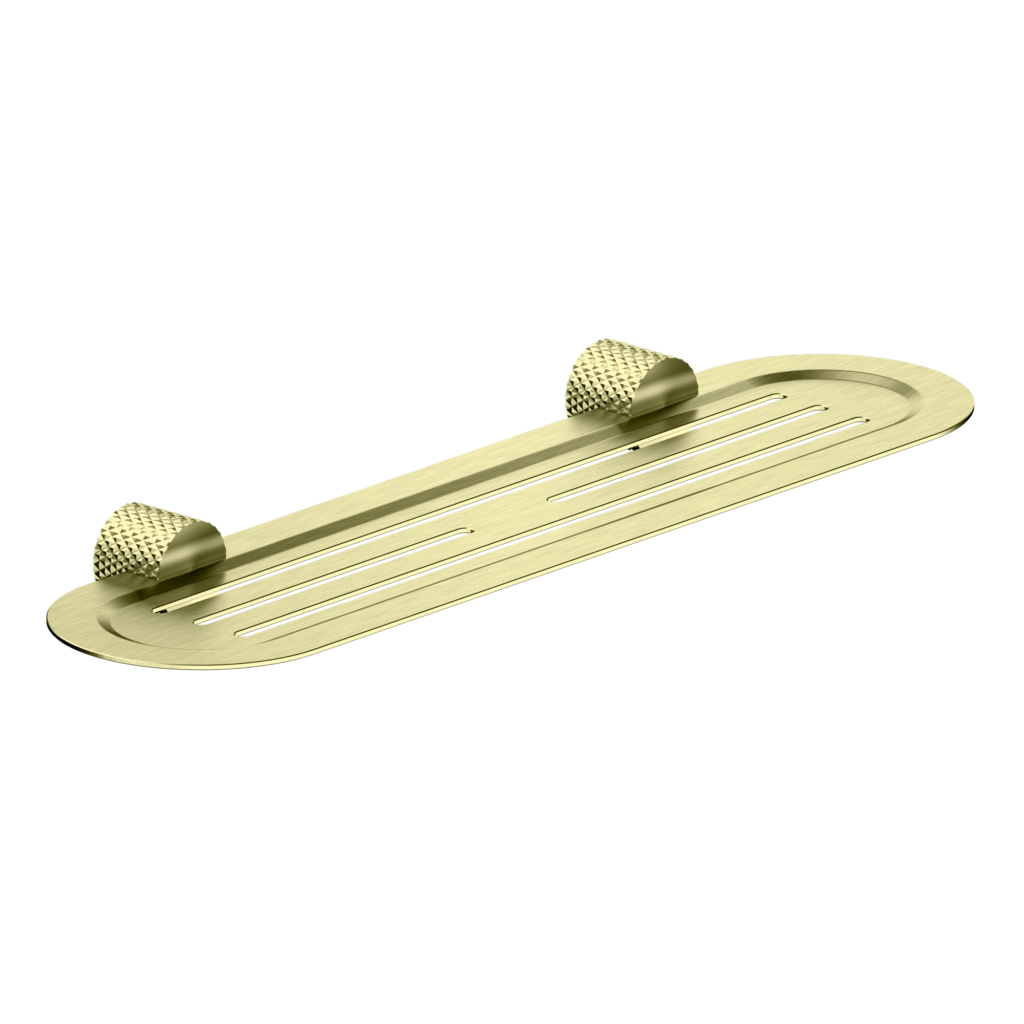 Brushed gold shower shelf 