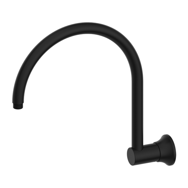 Matte black gooseneck wall shower arm
