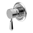 A chrome Nero York shower mixer with a traditional style.