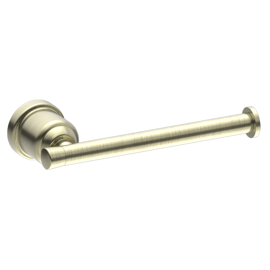 Old heritage style toilet paper roll holder brushed brass