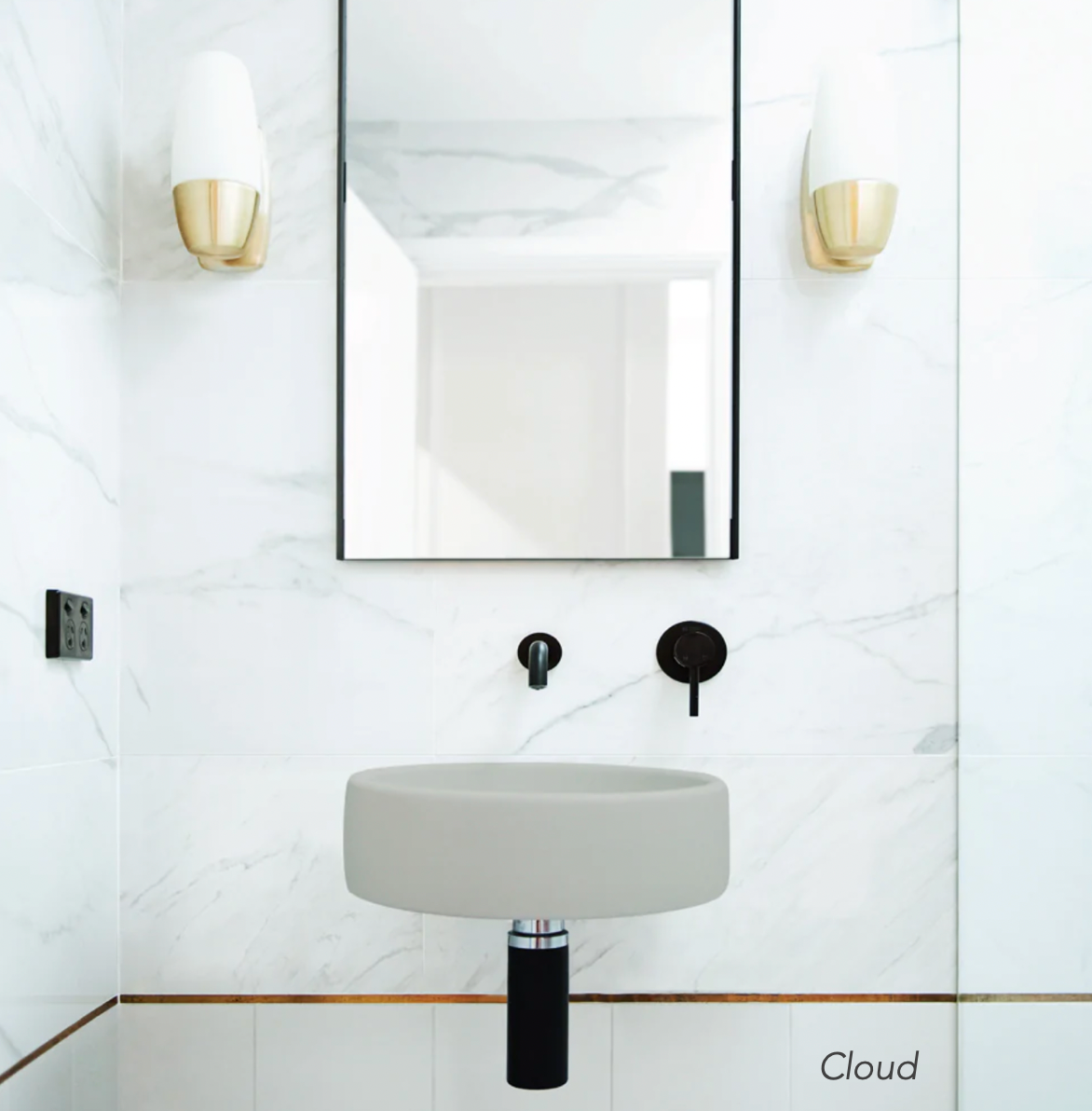 australian made concrete wall hung bathroom basin