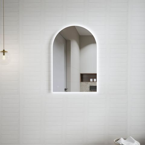 LED arch bathroom mirror