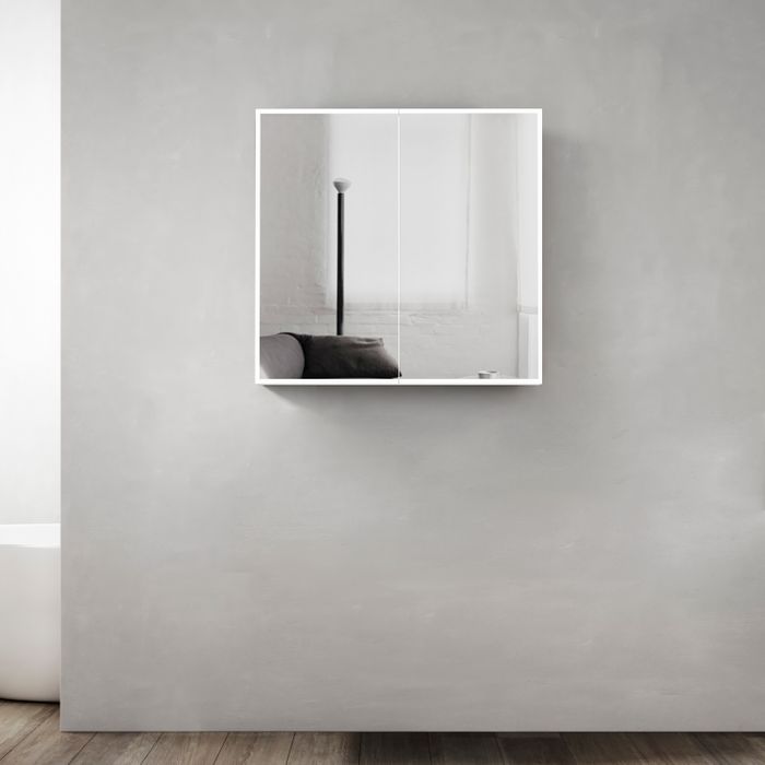 750mm LED Mirror shaving Cabinet matte white