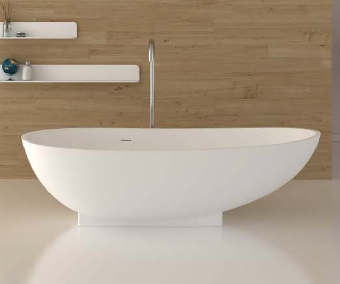  1800mm Solid Surface iStone Freestanding Bath with Overflow