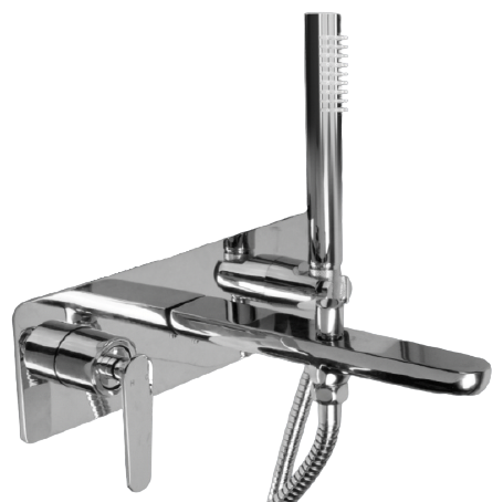 Atlanta Wall Mixer Set with Handshower  diverter and bath spout