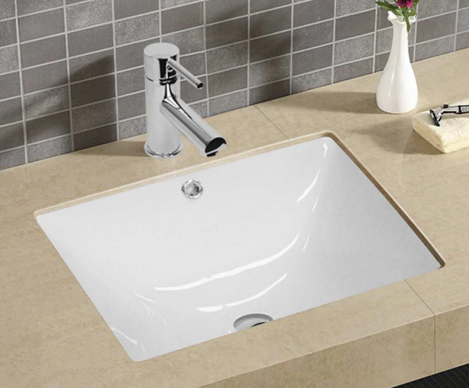 Undermount ceramic basin gloss white 