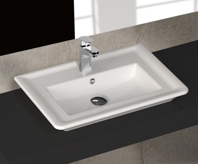 excellent quality wall hung or surface mount  square ceramic bench top basin 