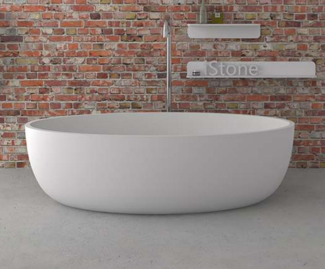 1700mm Solid Surface iStone  Matte Oval Freestanding Bath