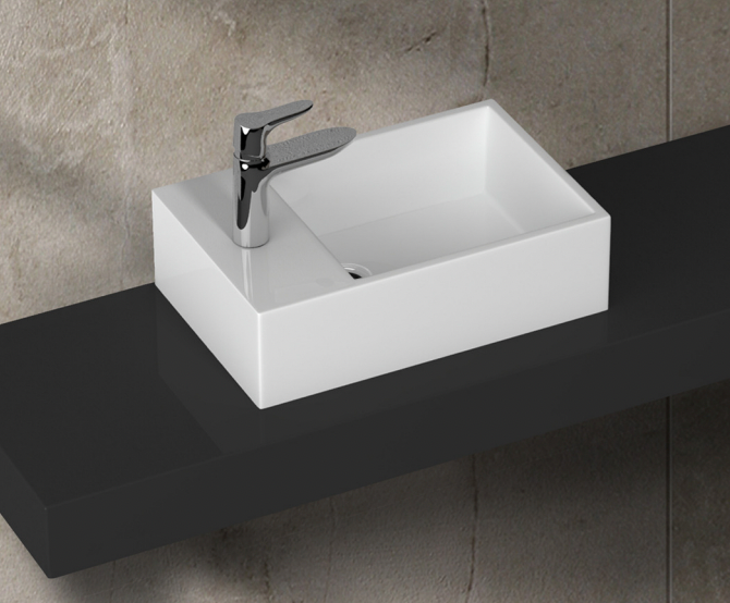 bench mount bathroom basin white
