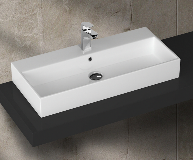 bathroom basin 900mm gloss white 1 tap hole 