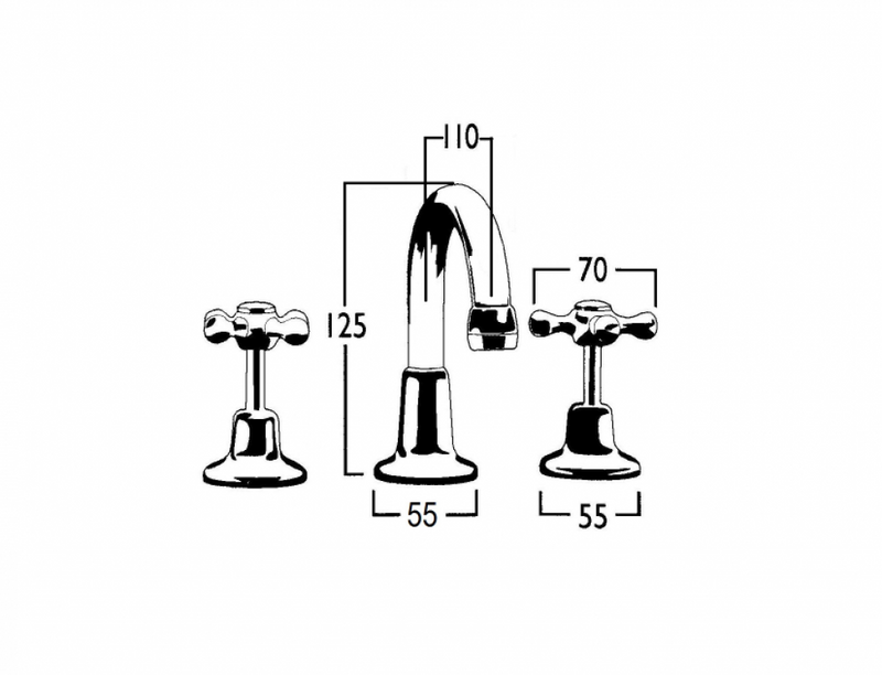 Roulette Basin Set With Fixed Gooseneck Outlet (7185093165207)