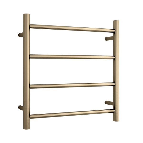 Thermogroup 4 Bar Thermorail Brushed Brass Round Heated Towel Rail 550x550mm