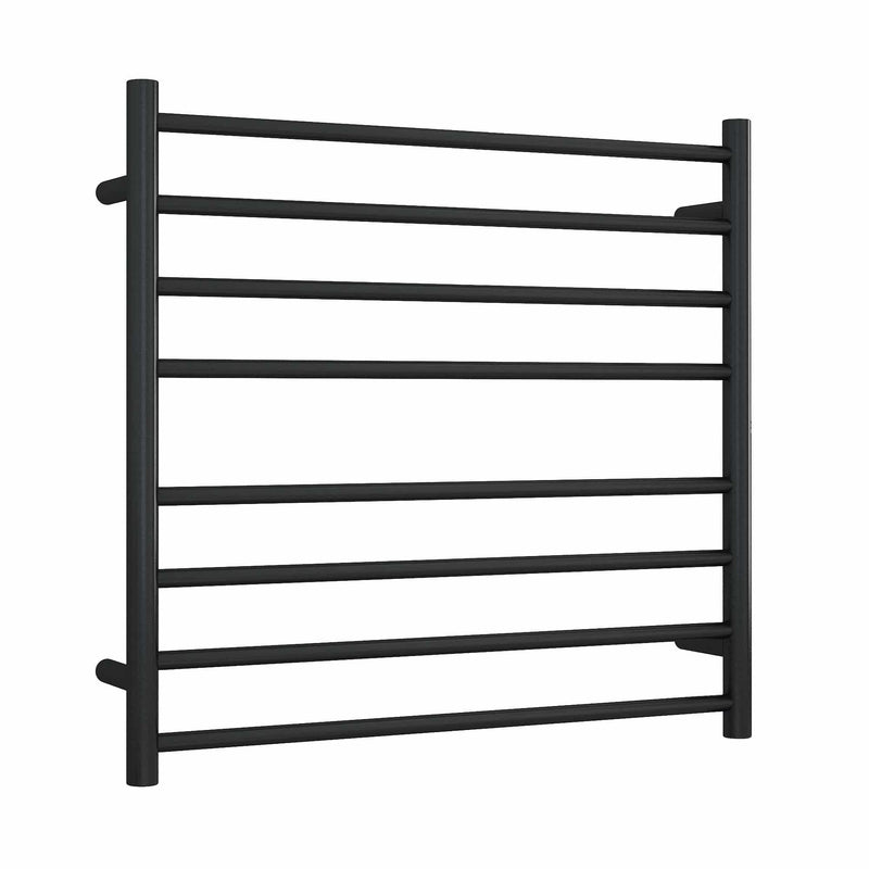 Thermogroup 8 Bar Thermorail Matte Black Round Heated Towel Rail 700x750mm