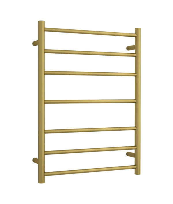 Thermogroup 7 Bar Thermorail Brushed Gold Round Heated Towel Rail 800x600mm