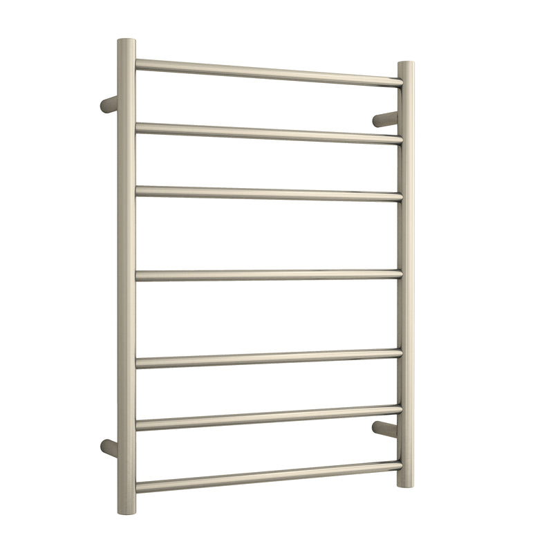 Thermogroup 7 Bar Thermorail Brushed Nickel Round Heated Towel Rail 800x600mm