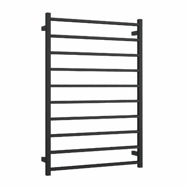 Thermogroup 10 Bar Thermorail Matte Black Square  Heated Towel Rail 1160x800mm