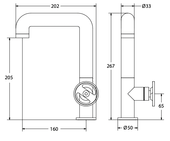 Bold Handwheel Extended Basin Mixer (7159816847511)