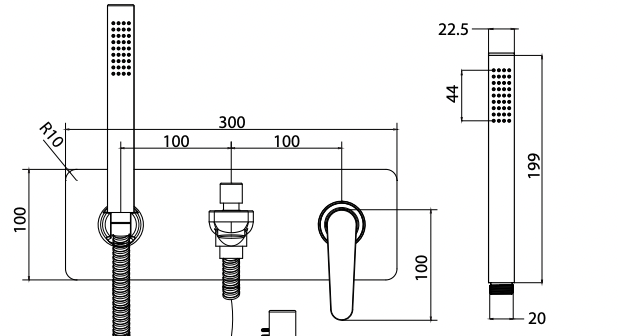 Atlanta Wall Mixer Set with Handshower (7160011522199)