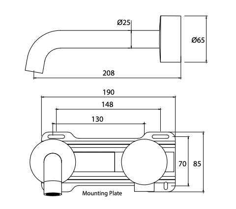 360 Wall Basin Mixer Set (7160035442839)