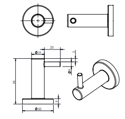 Monza Robe Hook Gun Metal (7176230371479)